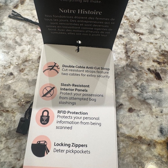 Baggallini Securtex Anti-Theft Windsor Backpack French Navy - Picture 8 of 16